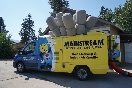 Mainstream Truck Set Up in Driveway for Duct Cleaning