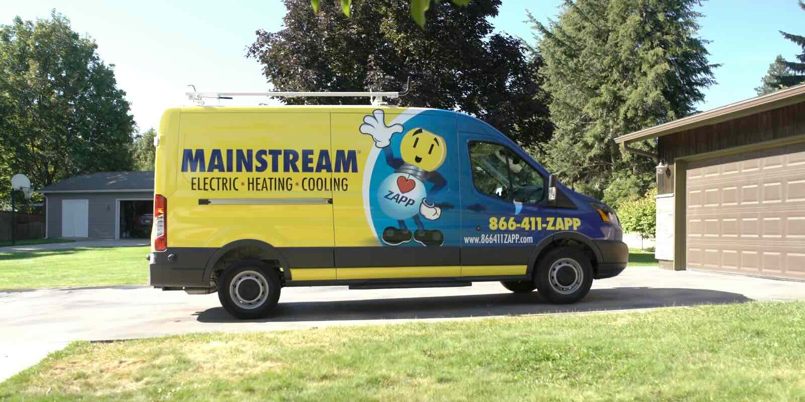 Mainstream Truck Outside of a House