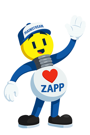 The Mainstream mascot, Zapp