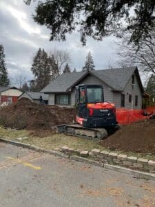 Excavation equipment on site for sewer line replacement in Coeur d'Alene
