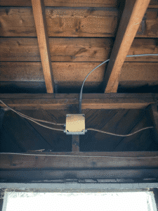 Electrical junction box and wiring updated in ceiling for improved safety in Spokane home