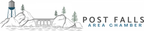 The Post Falls Area Chamber of Commerce logo