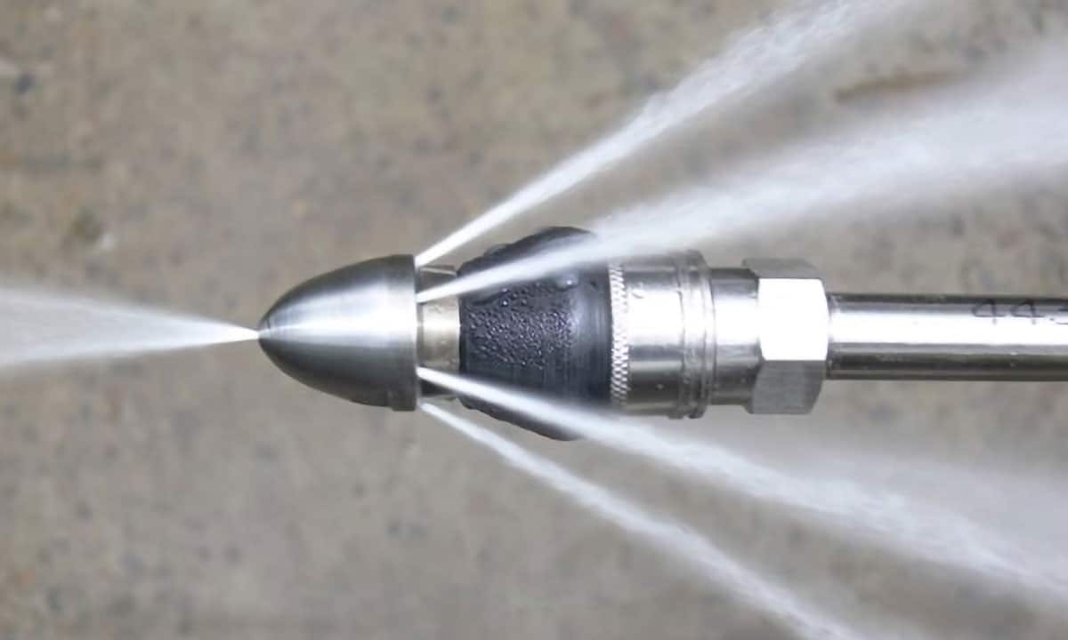 A detailed photo of a hydrojet nozzle