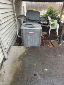 Lennox air conditioning unit installed outside Spokane Valley home