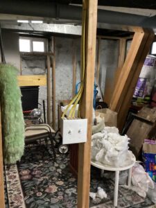 New electrical switches and wiring installed during a home rewire in Spokane