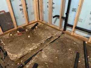 New drain and plumbing connections completed and inspected as part of the full home repipe.