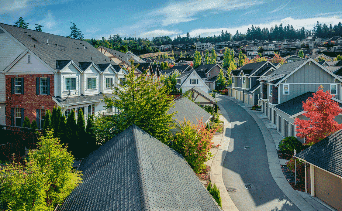 A typical mountain neighborhood in Washington State