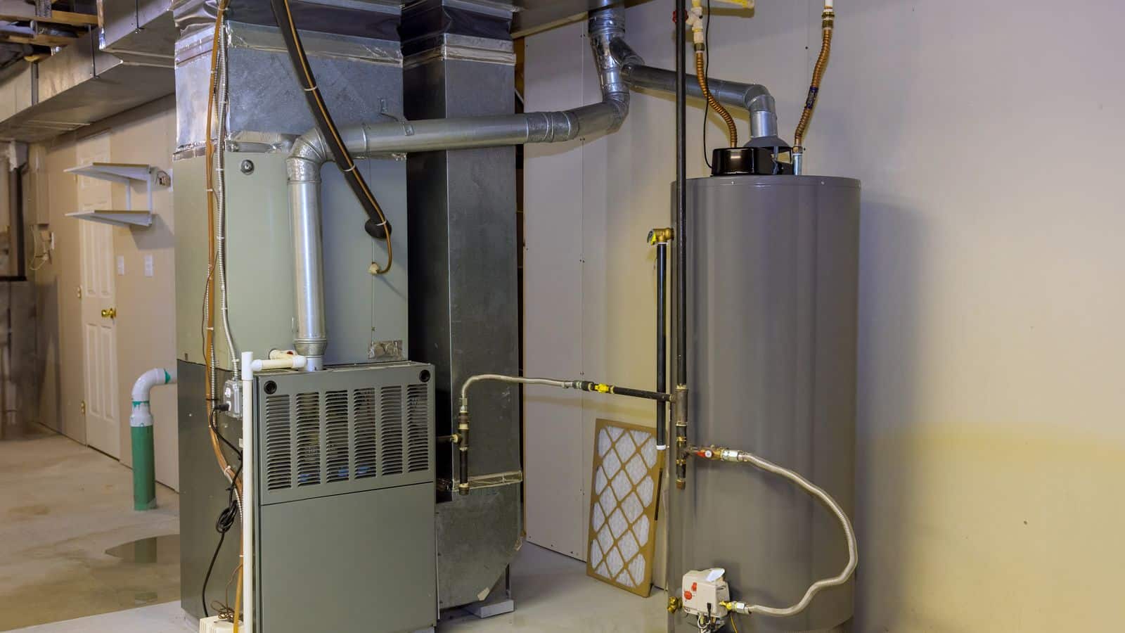 Water Heater and Furnace in a home basement